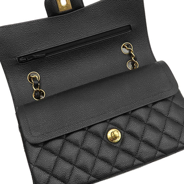シャネル CHANEL マトラッセ23 ダブルフラップ A01113 ブラック キャビアスキン ショルダーバッグ ゴールド金具 チェーンショルダー