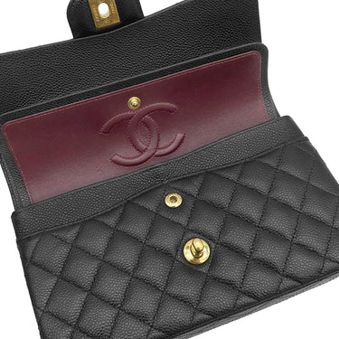シャネル CHANEL マトラッセ23 ダブルフラップ A01113 ブラック キャビアスキン ショルダーバッグ ゴールド金具 チェーンショルダー