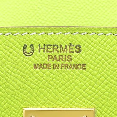 エルメス HERMES バーキン35 キウイ×セレステ ヴォーエプソン ハンドバッグ ゴールド金具 緑 水色 【PO品】
