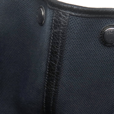 エルメス HERMES ガーデンパーティー PM 36 ブラック×グレー トワルソーアッシュ ブッフル トートバッグ シルバー金具 黒 Ｈロゴ 総柄
