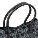 エルメス HERMES ガーデンパーティー PM 36 ブラック×グレー トワルソーアッシュ ブッフル トートバッグ シルバー金具 黒 Ｈロゴ 総柄