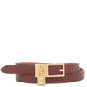 エルメス HERMES ラッキー 15 ルージュアッシュ×カプシーヌ ヴォースイフト ヴォーエプソン #70 ベルト ゴールド金具 赤 リバーシブル カデナモチーフ