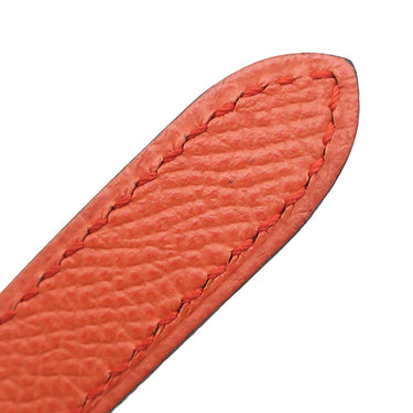 エルメス HERMES ラッキー 15 ルージュアッシュ×カプシーヌ ヴォースイフト ヴォーエプソン #70 ベルト ゴールド金具 赤 リバーシブル カデナモチーフ