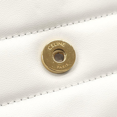 セリーヌ CELINE マトラッセ モノクローム 111273EYD.01HT ホワイト レザー ショルダーバッグ ゴールド金具 白 ロゴ チェーンバッグ キルティング