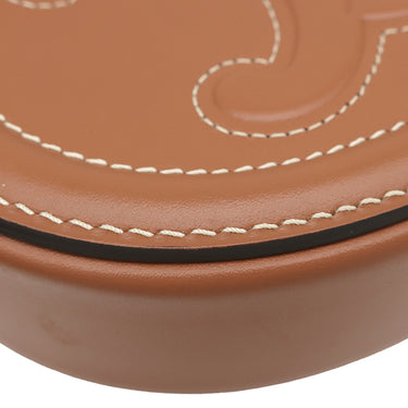 セリーヌ CELINE オーバルパース キュイル トリオンフ 10I703DPQ.02TR タン レザー ショルダーバッグ ゴールド金具 茶 ミニショルダー ポシェット