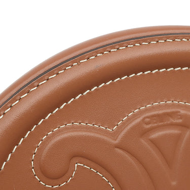セリーヌ CELINE オーバルパース キュイル トリオンフ 10I703DPQ.02TR タン レザー ショルダーバッグ ゴールド金具 茶 ミニショルダー ポシェット