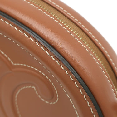 セリーヌ CELINE オーバルパース キュイル トリオンフ 10I703DPQ.02TR タン レザー ショルダーバッグ ゴールド金具 茶 ミニショルダー ポシェット
