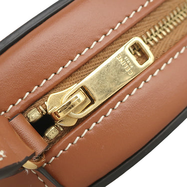 セリーヌ CELINE オーバルパース キュイル トリオンフ 10I703DPQ.02TR タン レザー ショルダーバッグ ゴールド金具 茶 ミニショルダー ポシェット