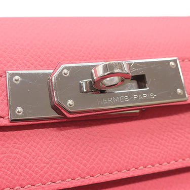 エルメス HERMES ケリー28 外縫い ローズアザレ ヴォーエプソン 2WAYバッグ シルバー金具 ピンク ハンドバッグ ショルダー