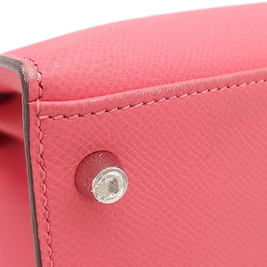 エルメス HERMES ケリー28 外縫い ローズアザレ ヴォーエプソン 2WAYバッグ シルバー金具 ピンク ハンドバッグ ショルダー
