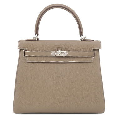 エルメス HERMES ケリー25 内縫い エトゥープ トゴ 2WAYバッグ シルバー金具 新品 未使用 グレージュ ハンドバッグ ショルダー