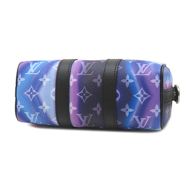 ルイヴィトン LOUIS VUITTON キーポルXS M80953 ブルー系 レザー モノグラムサンセットキャンバス 2WAYバッグ シルバー金具 青 ハンドバッグ ショルダー