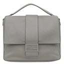 フェンディ FENDI バゲット メッセンジャーバッグ ラージ 7VA536 グレー レザー 2WAYバッグ シルバー金具 ショルダーバッグ