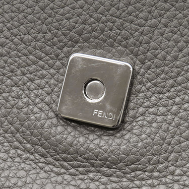 フェンディ FENDI バゲット メッセンジャーバッグ ラージ 7VA536 グレー レザー 2WAYバッグ シルバー金具 ショルダーバッグ