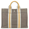エルメス HERMES フールトゥ PM グレー×オレンジ×ホワイト キャンバス トートバッグ シルバー金具 銀座限定 限定カラー