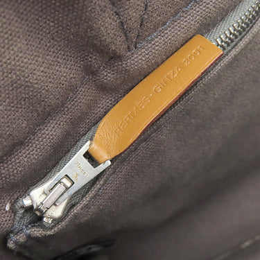 エルメス HERMES フールトゥ PM グレー×オレンジ×ホワイト キャンバス トートバッグ シルバー金具 銀座限定 限定カラー