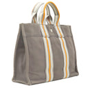 エルメス HERMES フールトゥ PM グレー×オレンジ×ホワイト キャンバス トートバッグ シルバー金具 銀座限定 限定カラー