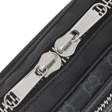 グッチ GUCCI ソフト ベルトバッグ 474293 ブラック GGスプリームキャンバス ボディバッグ シルバー金具 ウェブ ウエストバッグ