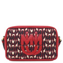 ミュウミュウ MIU MIU エムエムパリス ロゴ ショルダー 5BH116 レッド キャンバス レザー ショルダーバッグ ゴールド金具 赤 総柄 M/M Paris コラボ ジャガード