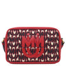 ミュウミュウ MIU MIU エムエムパリス ロゴ ショルダー 5BH116 レッド キャンバス レザー ショルダーバッグ ゴールド金具 赤 総柄 M/M Paris コラボ ジャガード