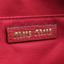 ミュウミュウ MIU MIU エムエムパリス ロゴ ショルダー 5BH116 レッド キャンバス レザー ショルダーバッグ ゴールド金具 赤 総柄 M/M Paris コラボ ジャガード