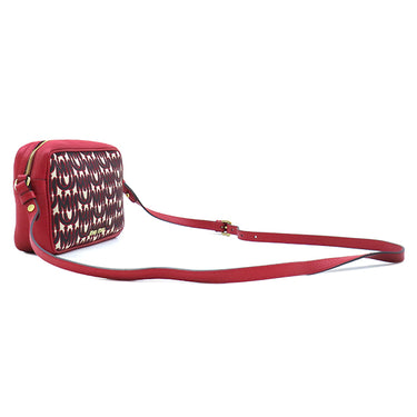 ミュウミュウ MIU MIU エムエムパリス ロゴ ショルダー 5BH116 レッド キャンバス レザー ショルダーバッグ ゴールド金具 赤 総柄 M/M Paris コラボ ジャガード