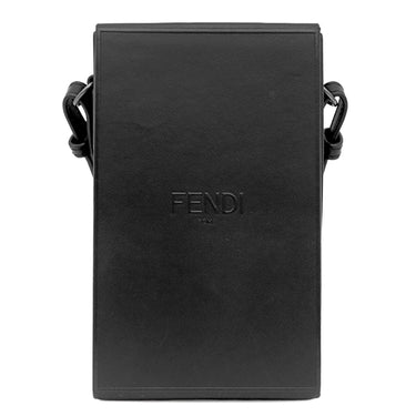 フェンディ FENDI ボックス ショルダー 7VA519 ブラック レザー ショルダーバッグ シルバー金具 黒 BOX型 縦型