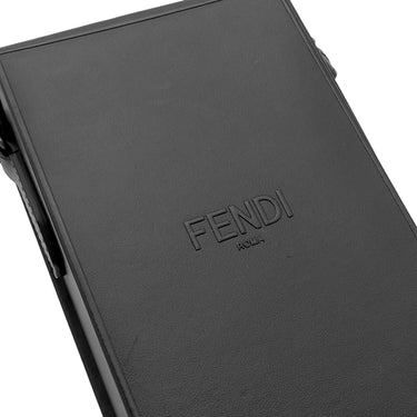 フェンディ FENDI ボックス ショルダー 7VA519 ブラック レザー ショルダーバッグ シルバー金具 黒 BOX型 縦型