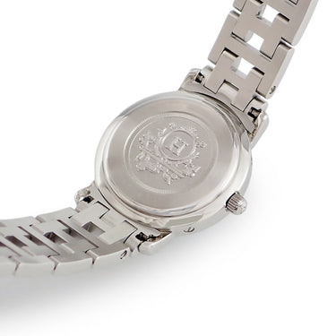 腕時計 エルメス HERMES クリッパー CL4.210 クオーツ レディース ホワイト 白 デイト アラビア ラウンド H型ブレス