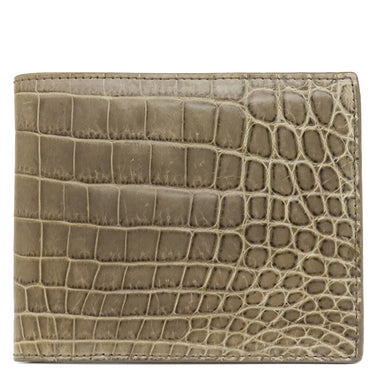 ボッテガヴェネタ BOTTEGA VENETA クロコダイル ウォレット グレージュ クロコダイル 二つ折り財布 コンパクト