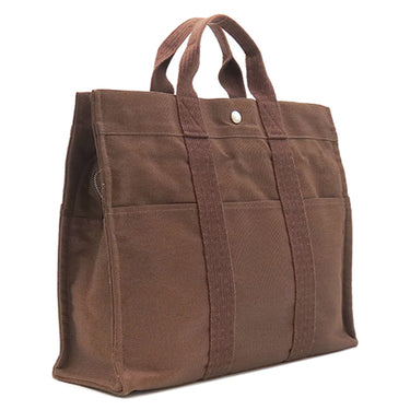 エルメス HERMES エールライントート MM ブラウン キャンバス トートバッグ シルバー金具 鍵・カデナ欠品