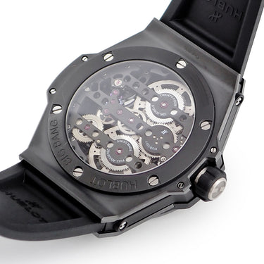 腕時計 ウブロ HUBLOT ビッグバン メカ-10 ブラックマジック 414.CI.1123.RX 手巻き メンズ OH済 スケルトン パワーリザーブ