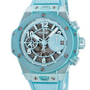 腕時計 ウブロ HUBLOT ビッグバン ウニコ サマー 441.UB.5120.NR 自動巻き メンズ 水色 クロノグラフ スモールセコンド 限定