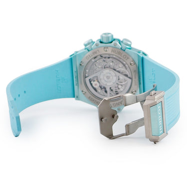 腕時計 ウブロ HUBLOT ビッグバン ウニコ サマー 441.UB.5120.NR 自動巻き メンズ 水色 クロノグラフ スモールセコンド 限定