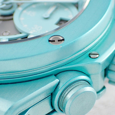 腕時計 ウブロ HUBLOT ビッグバン ウニコ サマー 441.UB.5120.NR 自動巻き メンズ 水色 クロノグラフ スモールセコンド 限定