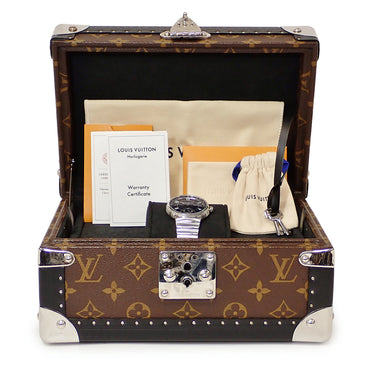 腕時計 ルイヴィトン LOUIS VUITTON タンブール オートマティック スティール ブルー W1ST20 自動巻き メンズ スモールセコンド