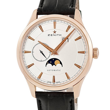 腕時計 ゼニス ZENITH エリート キャプテン ムーンフェイズ 18.2143.691/01.C498 自動巻き メンズ OH済 K18RG無垢 ビッグデイト