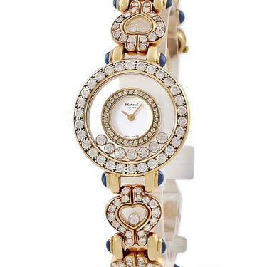 腕時計 ショパール CHOPARD ハッピーダイヤモンド 20/5887-23 クオーツ レディース K18YG無垢 純正ダイヤ&サファイア ムービング