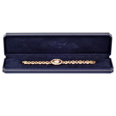 腕時計 ショパール CHOPARD ハッピーダイヤモンド 20/5887-23 クオーツ レディース K18YG無垢 純正ダイヤ&サファイア ムービング