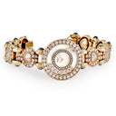 腕時計 ショパール CHOPARD ハッピーダイヤモンド 20/5887-23 クオーツ レディース K18YG無垢 純正ダイヤ&サファイア ムービング