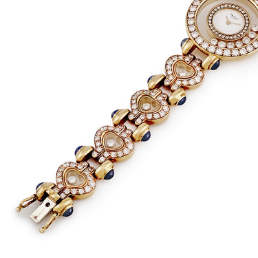腕時計 ショパール CHOPARD ハッピーダイヤモンド 20/5887-23 クオーツ レディース K18YG無垢 純正ダイヤ&サファイア ムービング