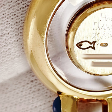 腕時計 ショパール CHOPARD ハッピーダイヤモンド 20/5887-23 クオーツ レディース K18YG無垢 純正ダイヤ&サファイア ムービング