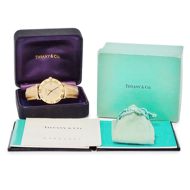 腕時計 ティファニー Tiffany & Co アトラス M6930 自動巻き メンズ K18YG無垢 シャンパン デイト ローマン ヴィンテージ ラウンド