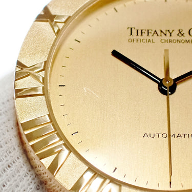 腕時計 ティファニー Tiffany & Co アトラス M6930 自動巻き メンズ K18YG無垢 シャンパン デイト ローマン ヴィンテージ ラウンド