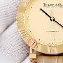 腕時計 ティファニー Tiffany & Co アトラス M6930 自動巻き メンズ K18YG無垢 シャンパン デイト ローマン ヴィンテージ ラウンド
