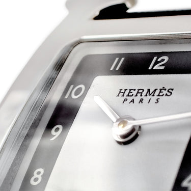 腕時計 エルメス HERMES Hウォッチ PM HH1.210 クオーツ レディース ホワイト ブラック アラビア スクエア H型