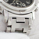 腕時計 エルメス HERMES クリッパー クロノグラフ CL1.310 クオーツ レディース ブラック アラビア デイト スモールセコンド