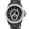 腕時計 シャネル CHANEL J12 ファーズ ドゥ リュヌ H3407 自動巻き メンズ 純正ダイヤ ブラック セラミック ムーンフェイズ