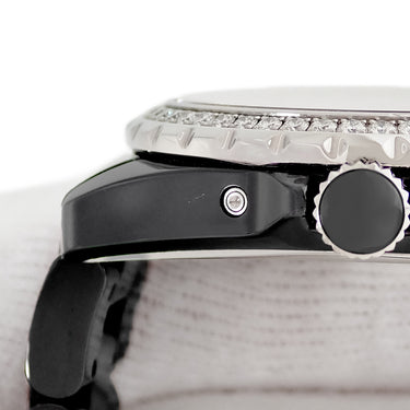 腕時計 シャネル CHANEL J12 ファーズ ドゥ リュヌ H3407 自動巻き メンズ 純正ダイヤ ブラック セラミック ムーンフェイズ