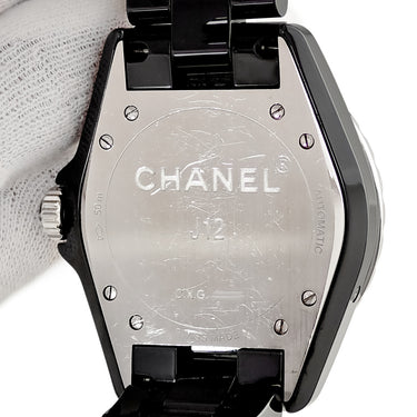 腕時計 シャネル CHANEL J12 ファーズ ドゥ リュヌ H3407 自動巻き メンズ 純正ダイヤ ブラック セラミック ムーンフェイズ